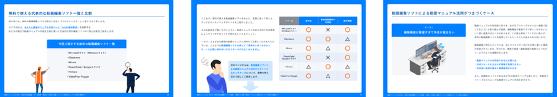 動画マニュアルが作れる！無料の動画編集ソフト比較表～事例から紐解く編集ソフトによる動画マニュアル活用の課題は?～