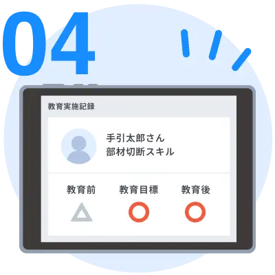 教育記録に入場教育や安全衛生教育の実施内容を残す