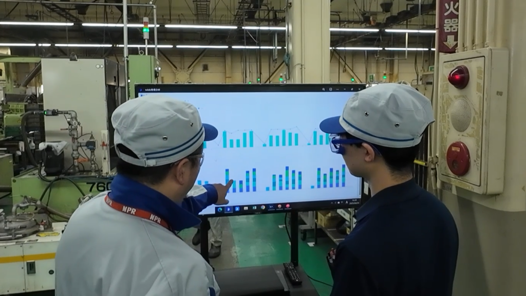 現場で記録したデータが即座に集計・グラフ化されていることを示す画像