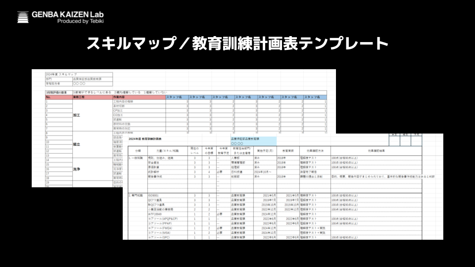 スキルマップ/教育訓練計画表テンプレ画像