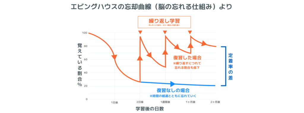 エビングハウスの忘却曲線