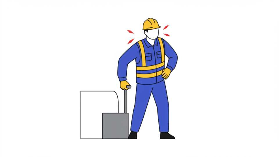 動作の反動・無理な動作の事故を表したイラスト