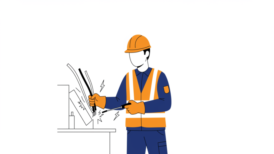 感電・火災の事故を表したイラスト