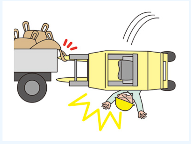 トラックへの積み込み作業中、フォークリフトが横転し死亡